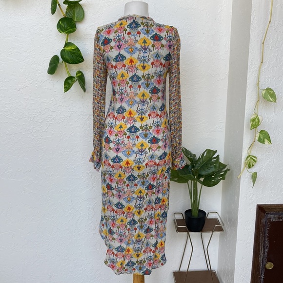 Retro Floral Indian Style Tunic Top Long Sleeve Boho Hippie Festival Cover Up - Picture 4 of 7